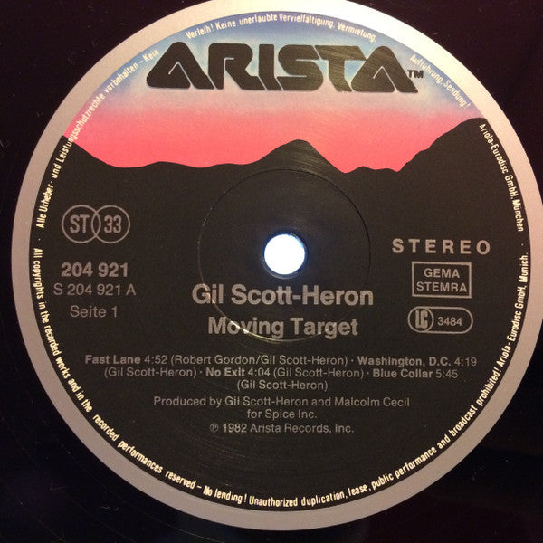 Gil Scott-Heron : Moving Target (LP, Album, RP)
