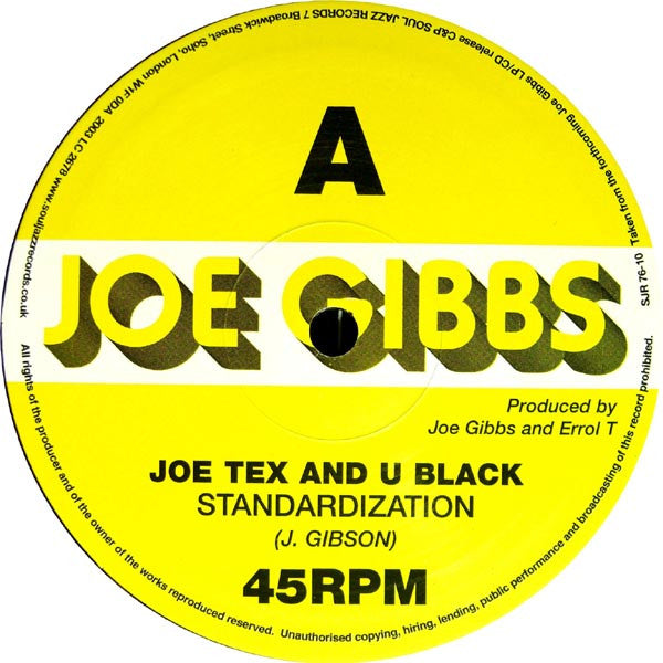 Joe Tex (2) & U Black / Joe Gibbs & The Professionals : Standardization / Colour TV (10")