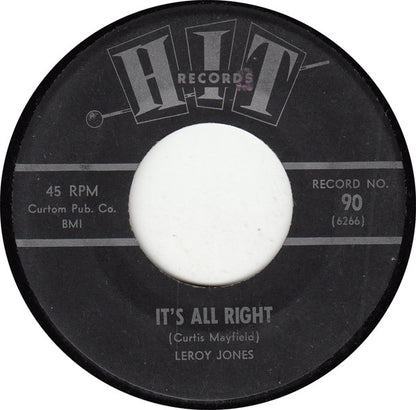 Leroy Jones (6)  /  Connie Dee : It's All Right / She's A Fool (7")