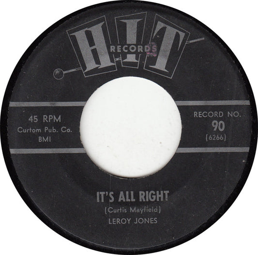 Leroy Jones (6)  /  Connie Dee : It's All Right / She's A Fool (7")