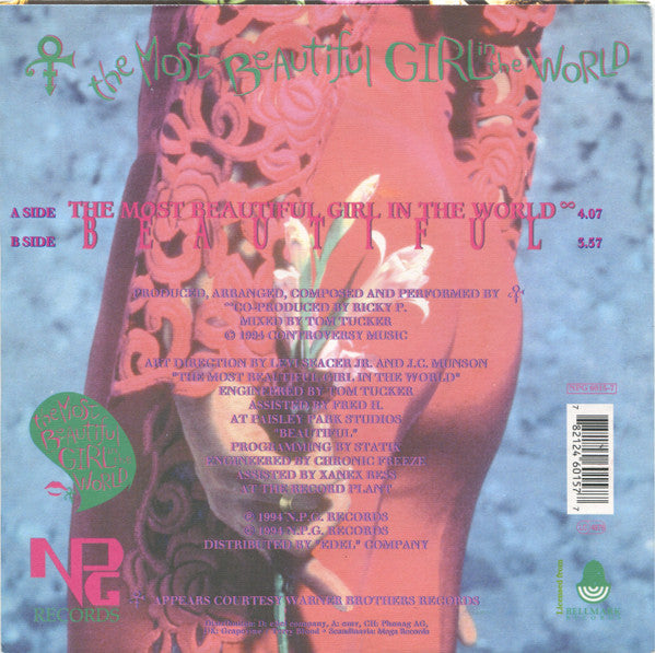 The Artist (Formerly Known As Prince) : The Most Beautiful Girl In The World (7", Single)
