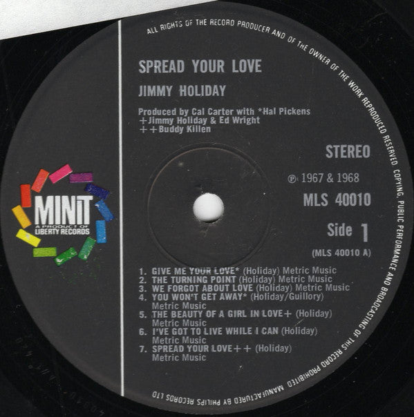 Jimmy Holiday : Spread Your Love (LP, Album)