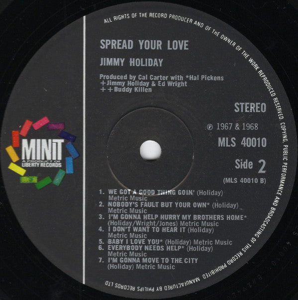 Jimmy Holiday : Spread Your Love (LP, Album)