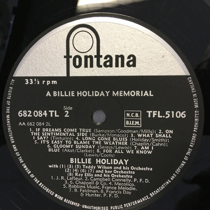 Billie Holiday : A Billie Holiday Memorial (LP, Comp)