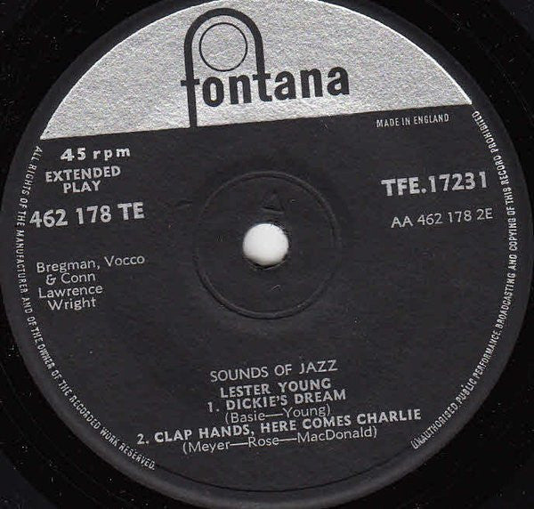 Lester Young : Sounds Of Jazz (7", EP)