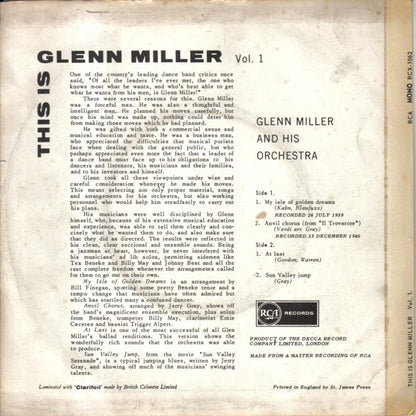 Glenn Miller And His Orchestra : The Is Glenn Miller Vol. 1 (7", EP, Mono)