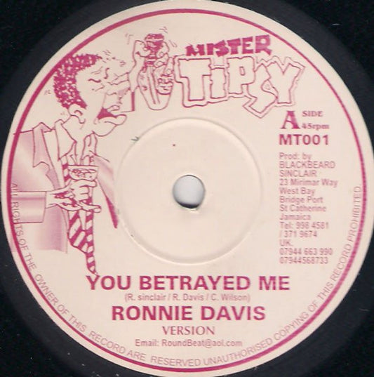 Ronnie Davis : You Betrayed Me (10")
