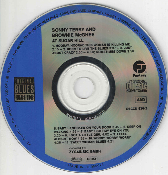 Sonny Terry And Brownie McGhee* : At Sugar Hill (CD, Album, RE, RM)