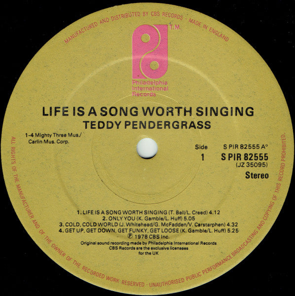 Teddy Pendergrass : Life Is A Song Worth Singing (LP, Album)