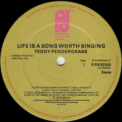 Teddy Pendergrass : Life Is A Song Worth Singing (LP, Album)