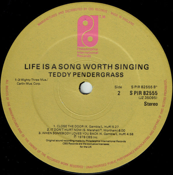 Teddy Pendergrass : Life Is A Song Worth Singing (LP, Album)