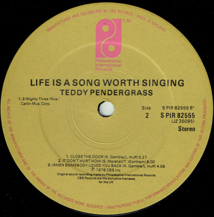Teddy Pendergrass : Life Is A Song Worth Singing (LP, Album)