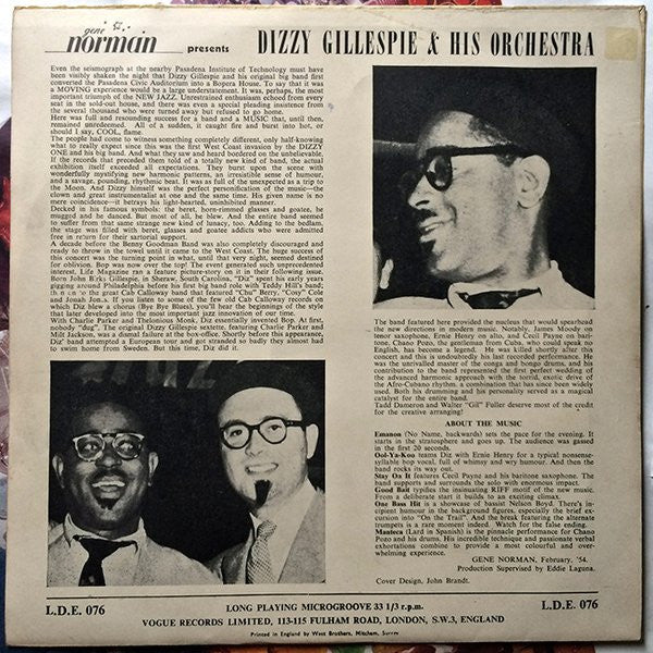 Dizzy Gillespie And His Orchestra Featuring Chano Pozo : Gene Norman Presents Dizzy Gillespie And His Orchestra Featuring Chano Pozo (10")