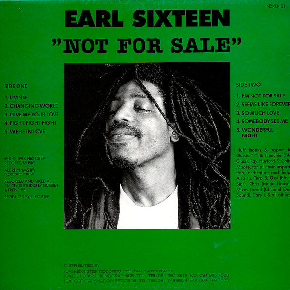 Earl Sixteen : Not For Sale (LP, Album)