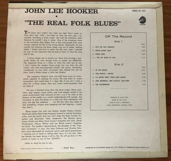 John Lee Hooker : The Real Folk Blues (LP, Album, Mono)