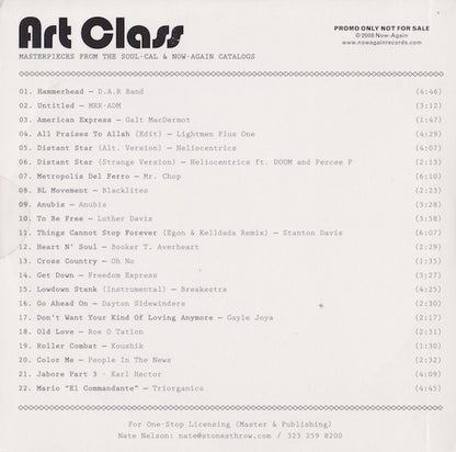 Various : Art Class - Masterpieces From The Soul-Cal & Now-Again Catalogs (CD, Promo, Smplr, Car)