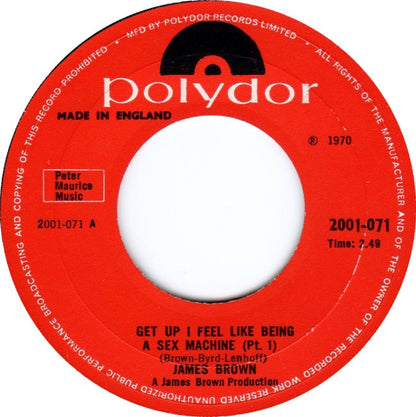 James Brown : Get Up I Feel Like Being A Sex Machine (7", Single, Lar)