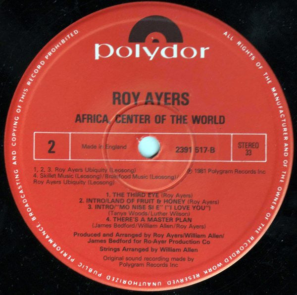 Roy Ayers : Africa, Center Of The World (LP, Album)