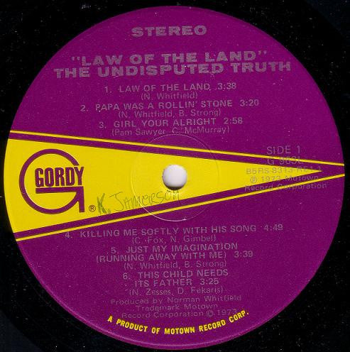The Undisputed Truth : Law Of The Land (LP, Album, Hol)
