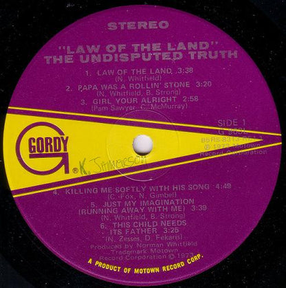 The Undisputed Truth : Law Of The Land (LP, Album, Hol)