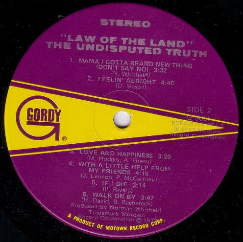 The Undisputed Truth : Law Of The Land (LP, Album, Hol)