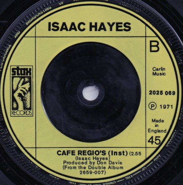 Isaac Hayes : Theme From Shaft (7", RP, Inj)