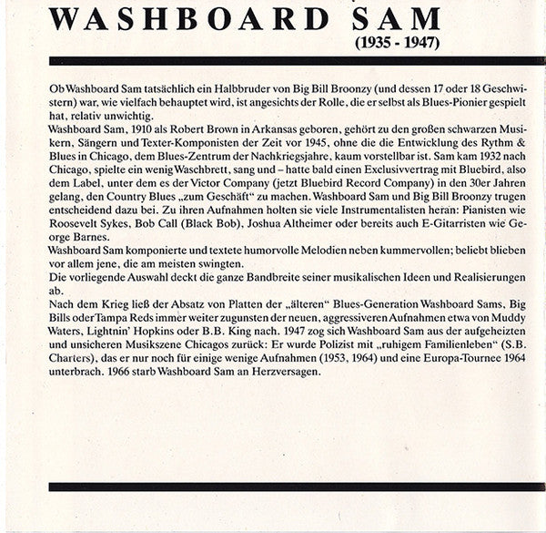 Washboard Sam : Washboard Sam 1935-1947 (CD, Comp)