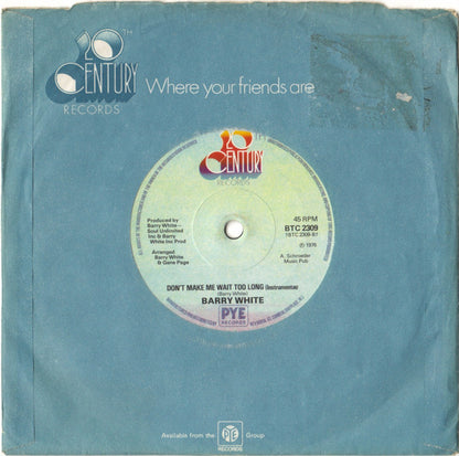 Barry White : Don't Make Me Wait Too Long (7", Single, Sol)