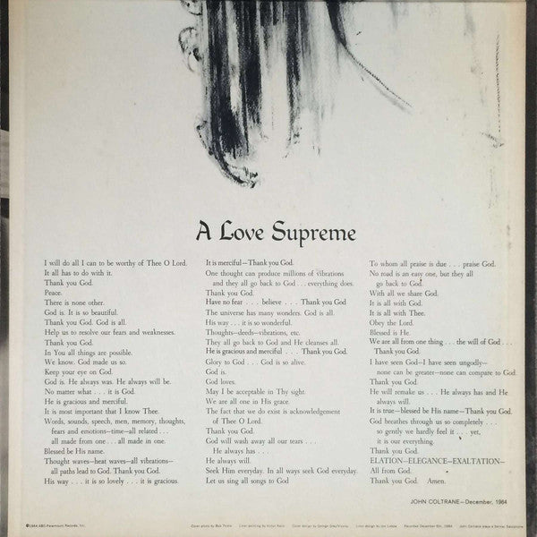 John Coltrane : A Love Supreme (LP, Album, RE, Gat)