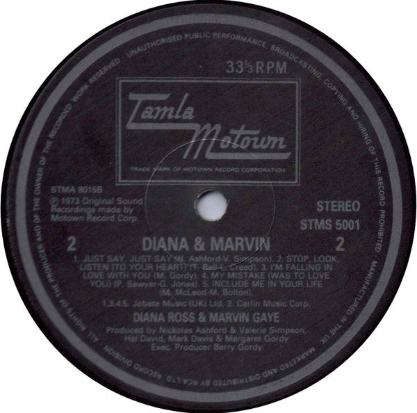 Diana Ross & Marvin Gaye : Diana & Marvin (LP, Album, RP, Gat)
