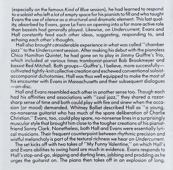 Bill Evans & Jim Hall : Undercurrent (CD, Album, RE)