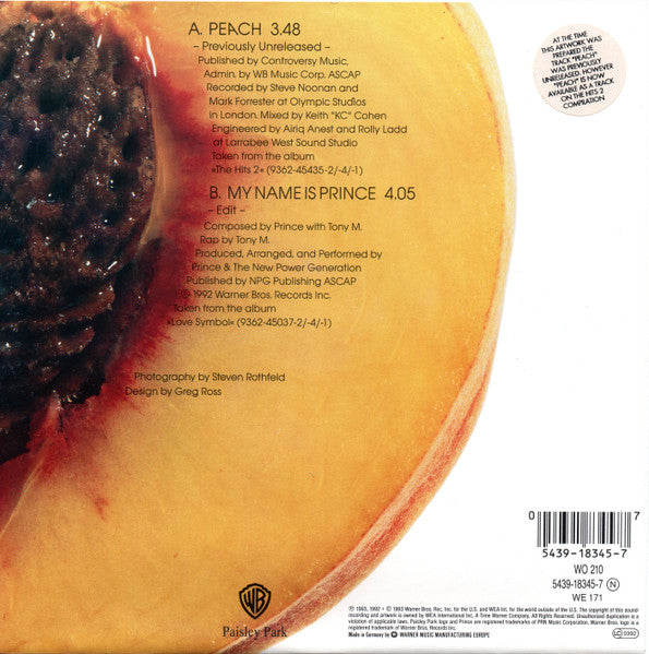 Prince : Peach (7", Single, WMM)