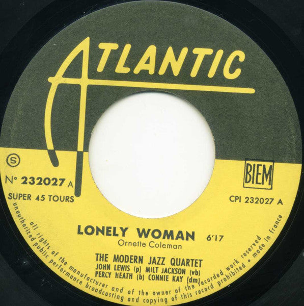 The Modern Jazz Quartet : Lonely Woman / Trieste (7", EP)