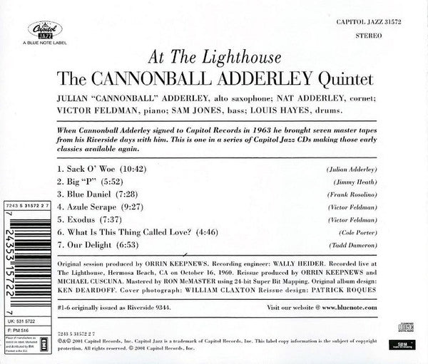The Cannonball Adderley Quintet : At The Lighthouse (CD, Album, RE, RM)