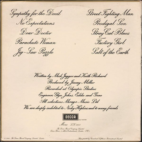 The Rolling Stones : Beggars Banquet (LP, Album, Mono, Gat)