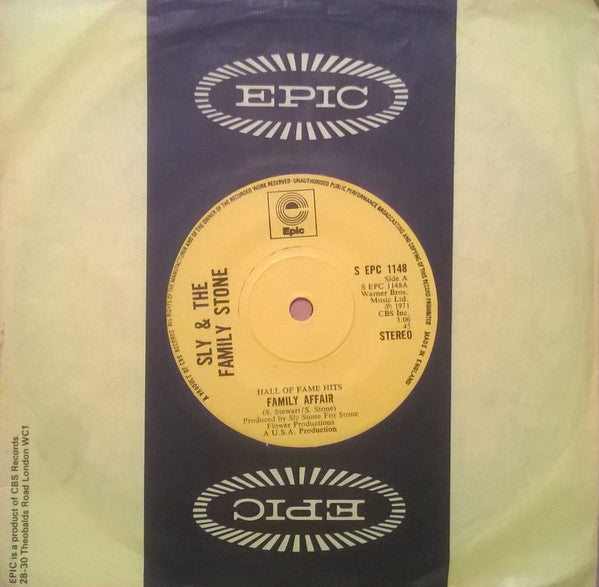 Sly & The Family Stone : Family Affair / Dance To The Music (7", Single, RE, Sol)