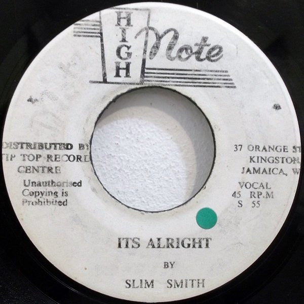 Slim Smith : The Time Has Come / It's Alright (7")