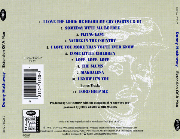 Donny Hathaway : Extension Of A Man (CD, Album, RE, RM)