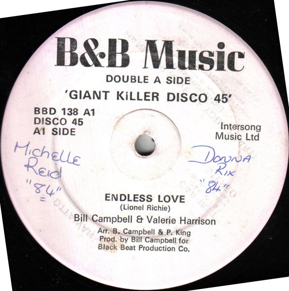 Bill Campbell (3) & Valerie Harrison : Endless Love / You Are Everything (12", Single)