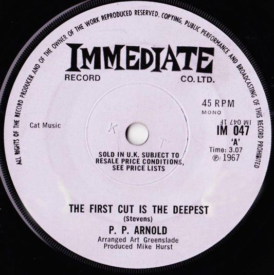 P.P. Arnold : The First Cut Is The Deepest (7", Single, Mono, Sol)