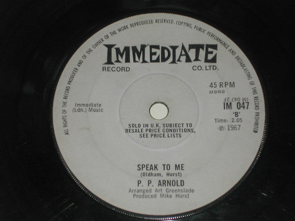 P.P. Arnold : The First Cut Is The Deepest (7", Single, Mono, Sol)