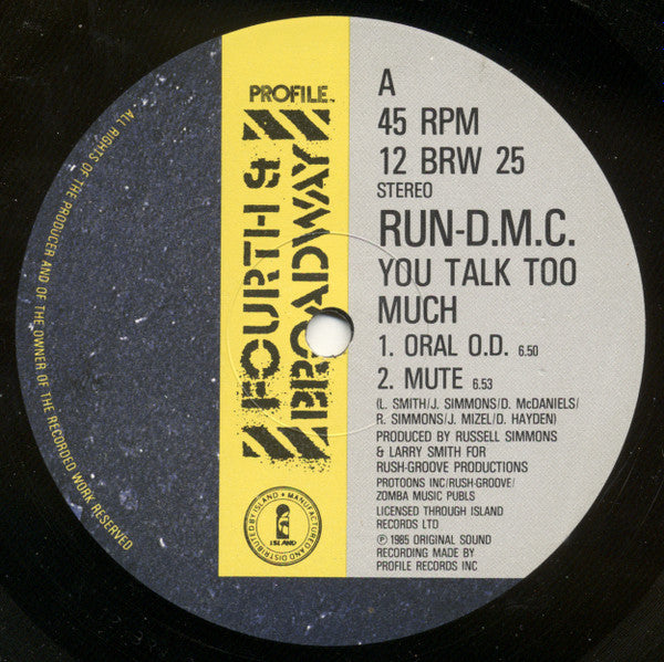 Run-DMC : You Talk Too Much (12")