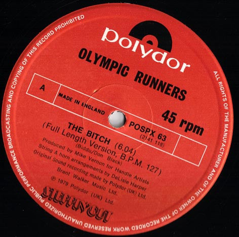 Olympic Runners : The Bitch (12", Single, Ltd)