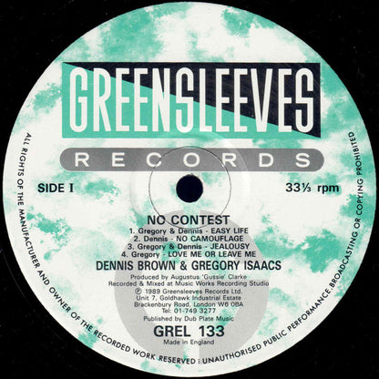 Gregory Isaacs & Dennis Brown : No Contest (LP, Album)