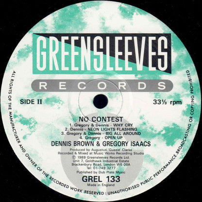 Gregory Isaacs & Dennis Brown : No Contest (LP, Album)