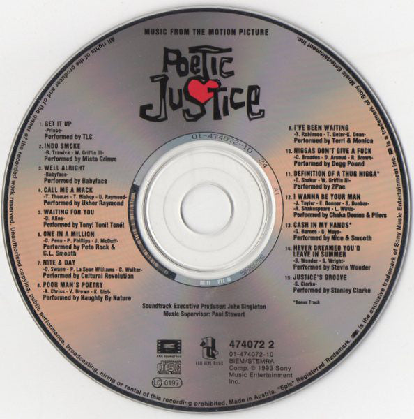 Various : Poetic Justice (Music From The Motion Picture) (CD, Comp)