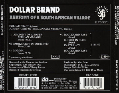 Dollar Brand : Anatomy Of A South African Village  (CD, Album)