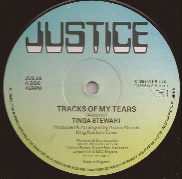 Tinga Stewart / Sherrie Booth : Tracks Of My Tears / Anywhere You Want To Go (12")