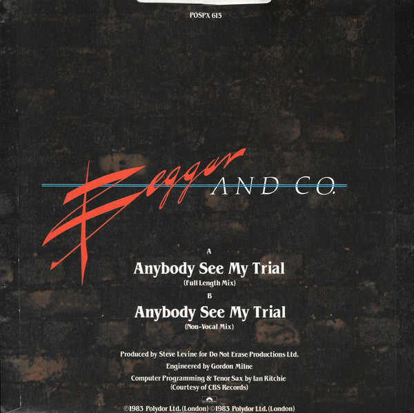 Beggar & Co. : Anybody See My Trial (12", Single)