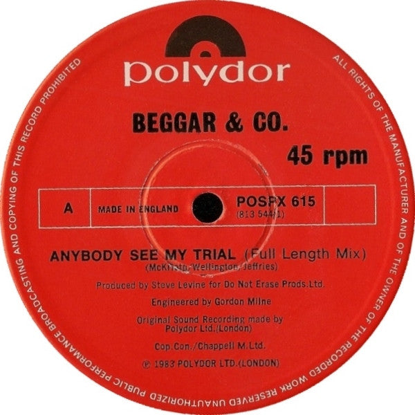 Beggar & Co. : Anybody See My Trial (12", Single)